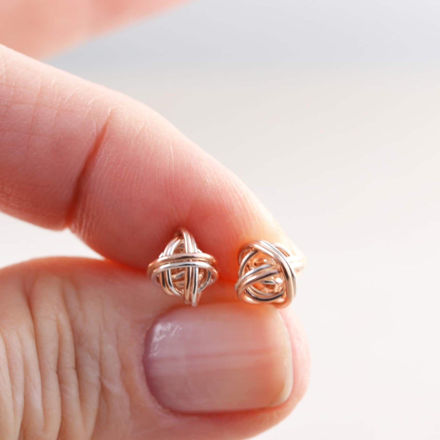 Gold Silver Knot Studs