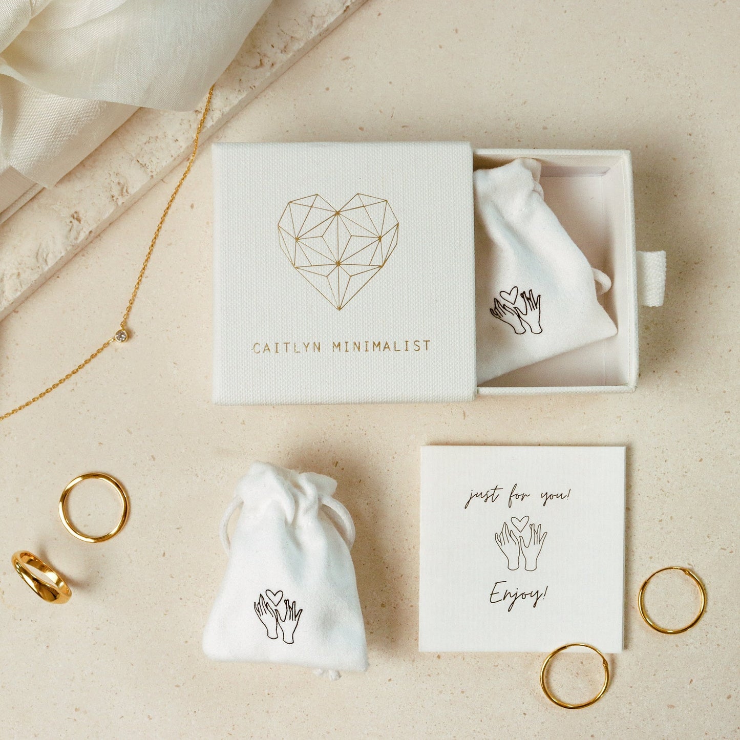 Double Hoop Huggie Earrings by Caitlyn Minimalist
