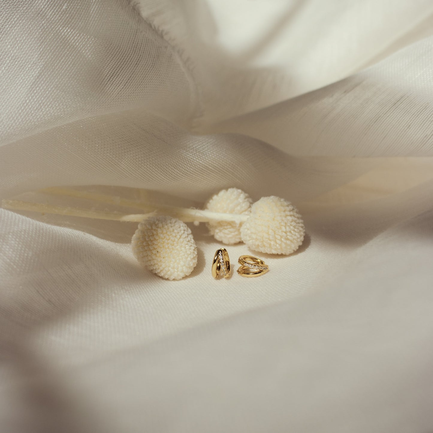 Double Hoop Huggie Earrings by Caitlyn Minimalist