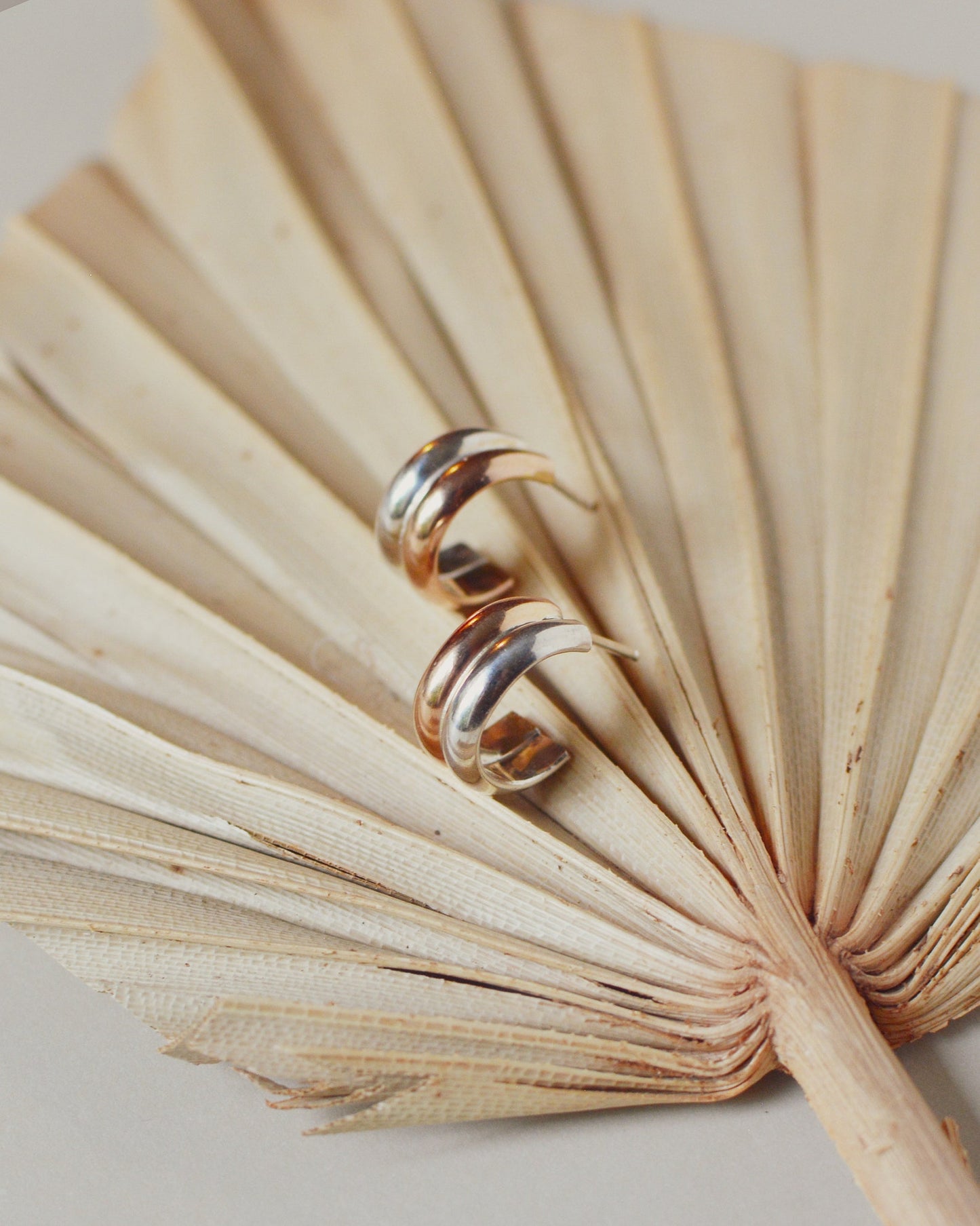 Silver & gold mini chunky hoops