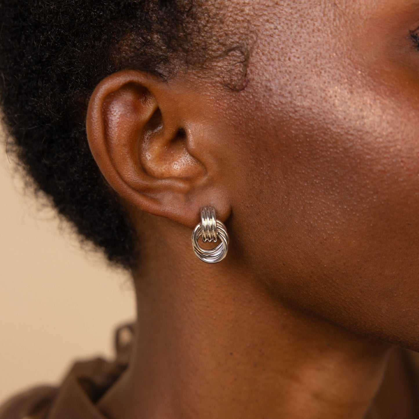 Mini Double Hoop Stud Earrings