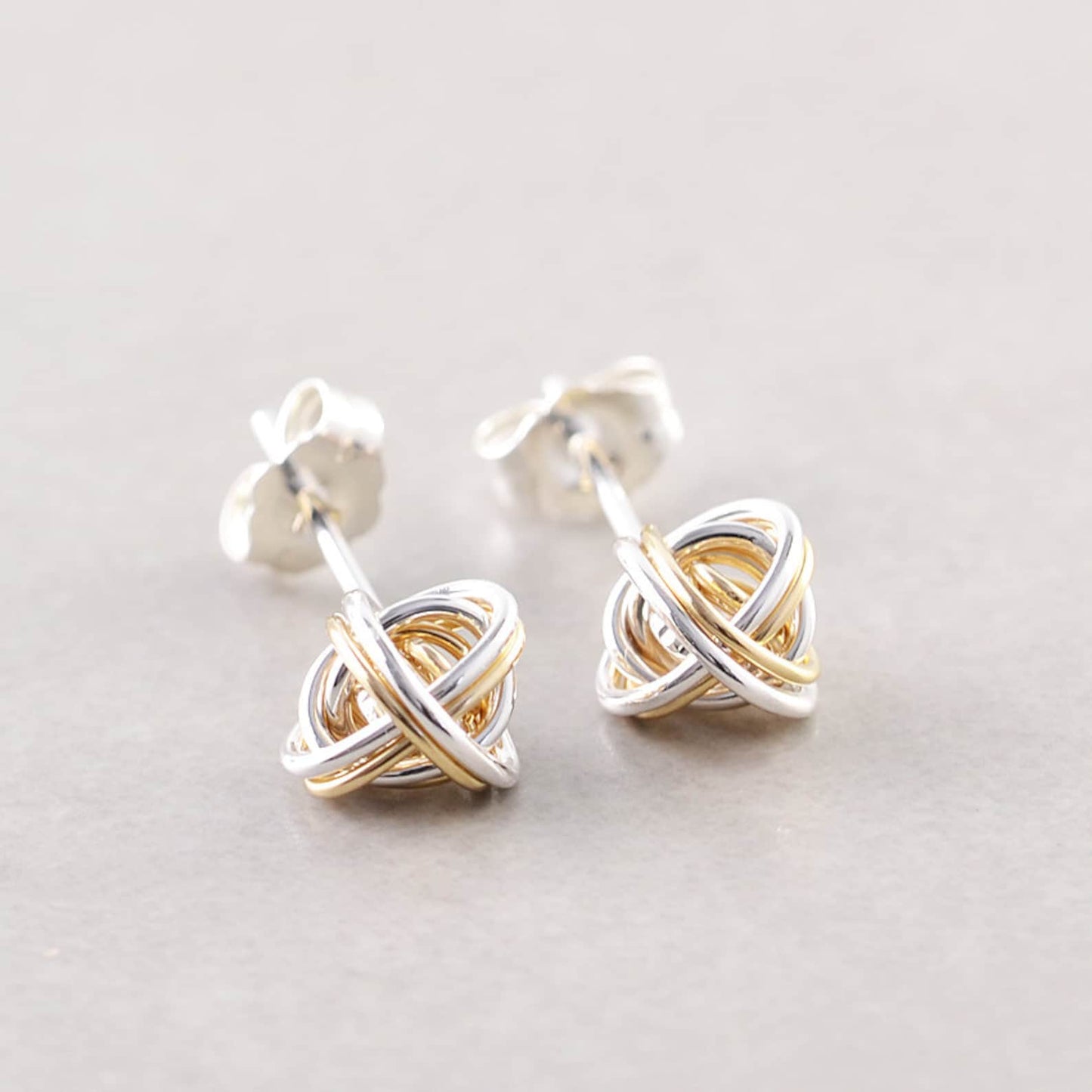 Gold Silver Knot Studs