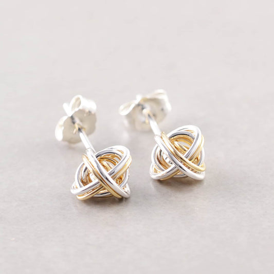 Gold Silver Knot Studs