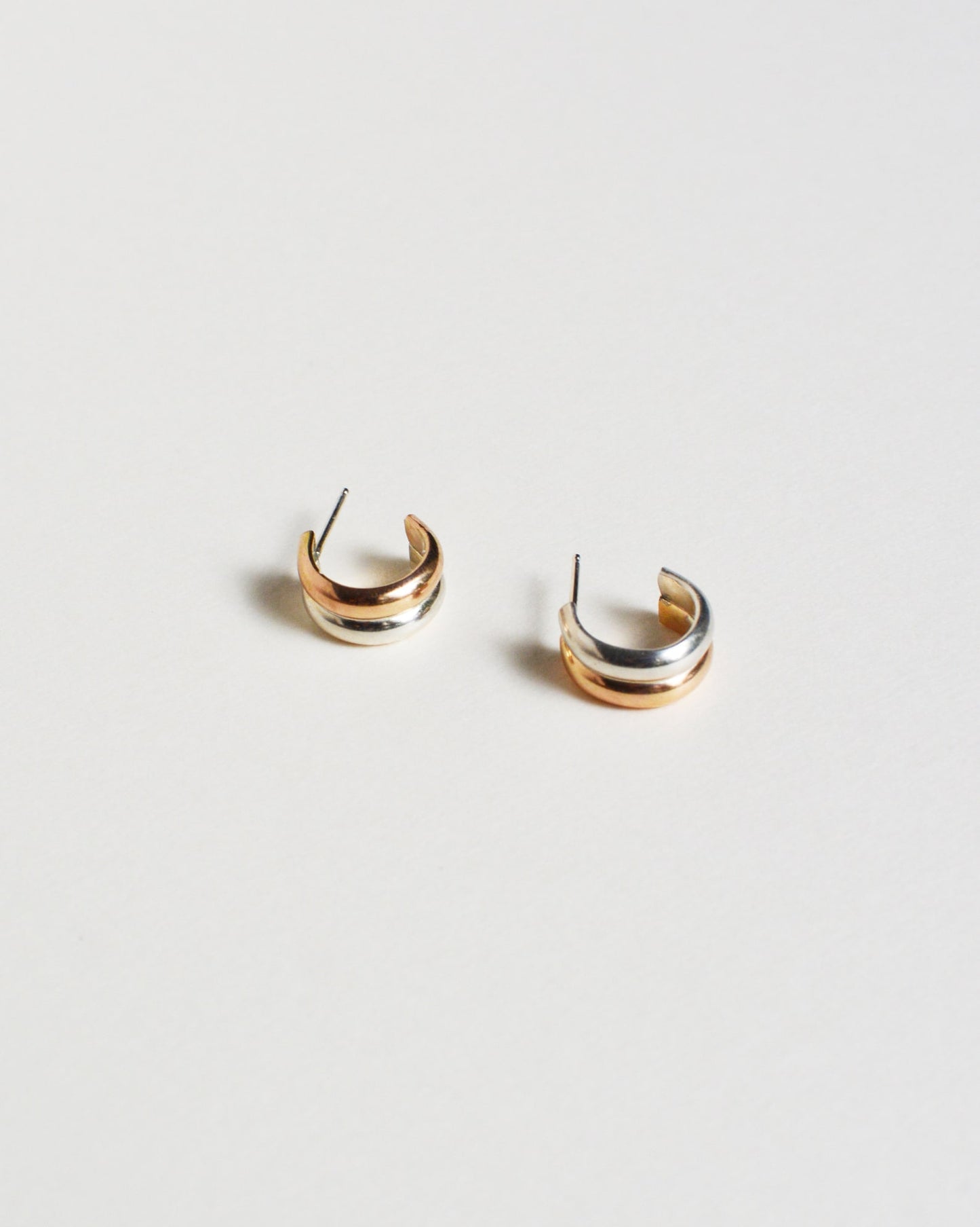 Silver & gold mini chunky hoops