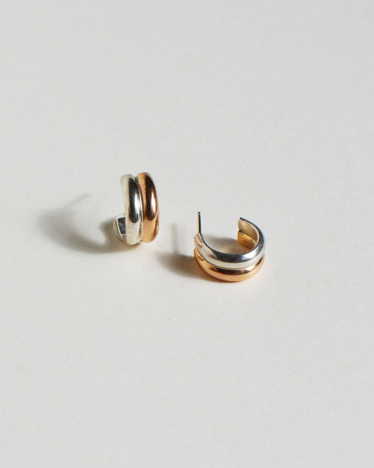 Silver & gold mini chunky hoops