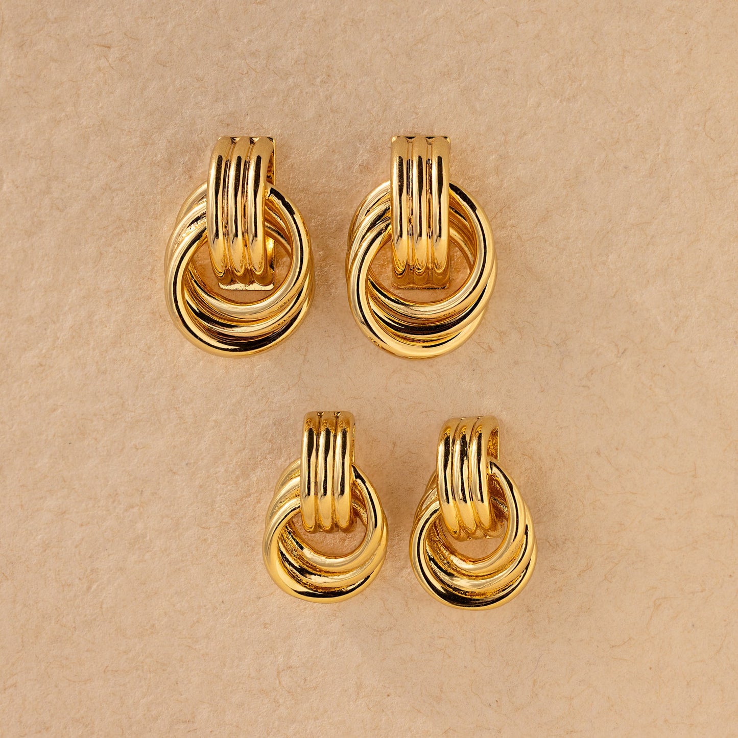 Mini Double Hoop Stud Earrings