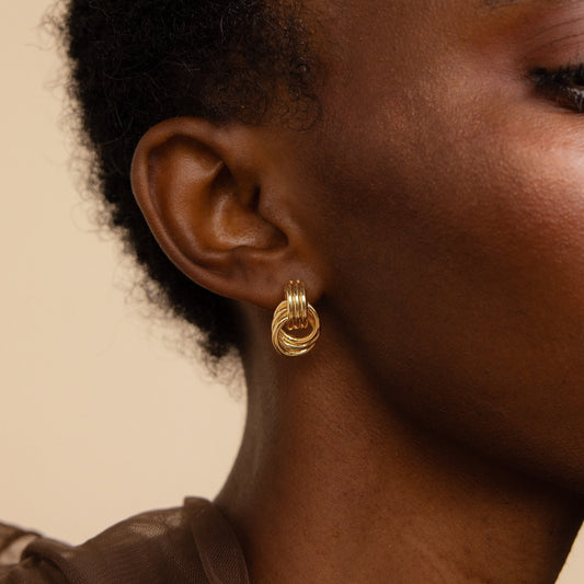 Mini Double Hoop Stud Earrings