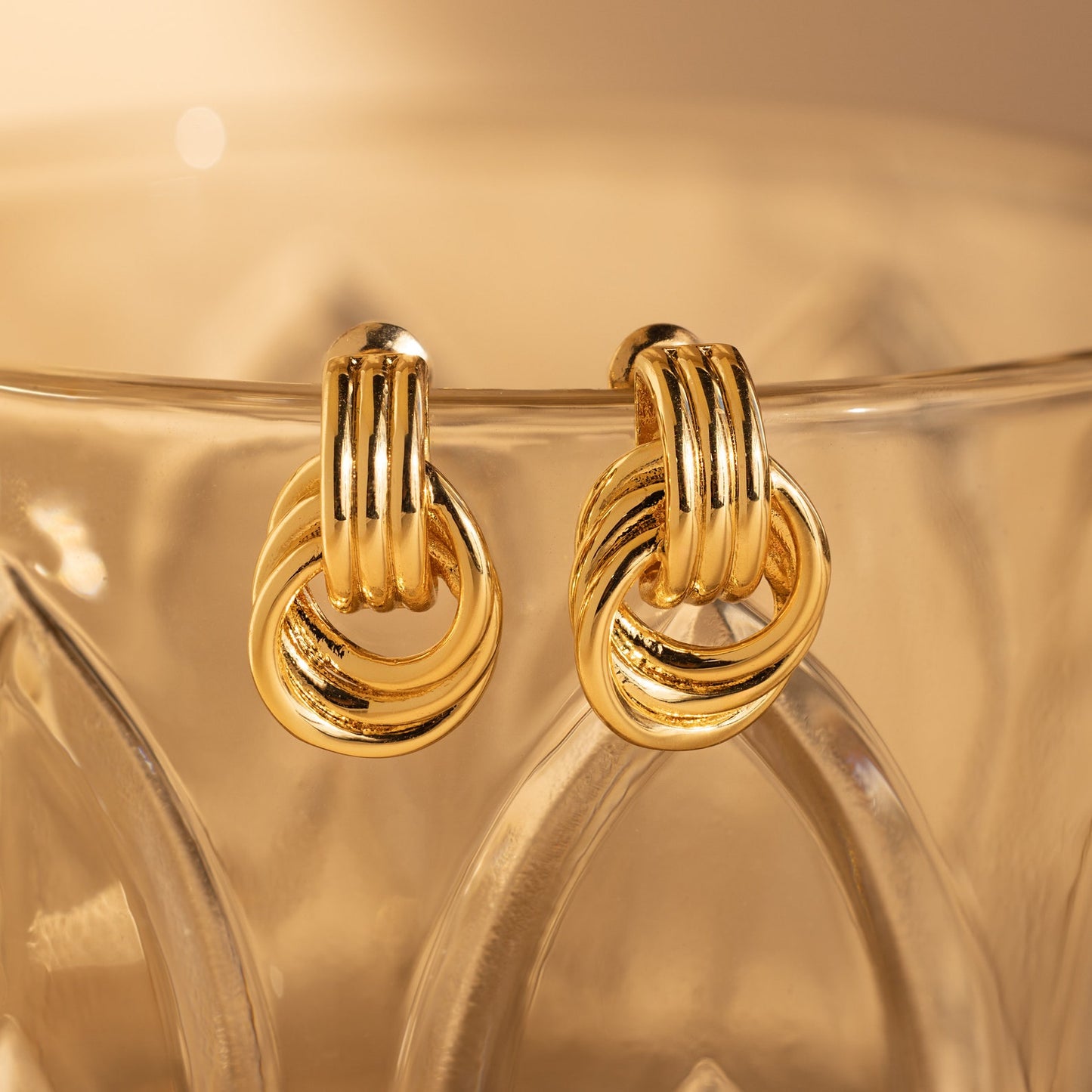 Mini Double Hoop Stud Earrings
