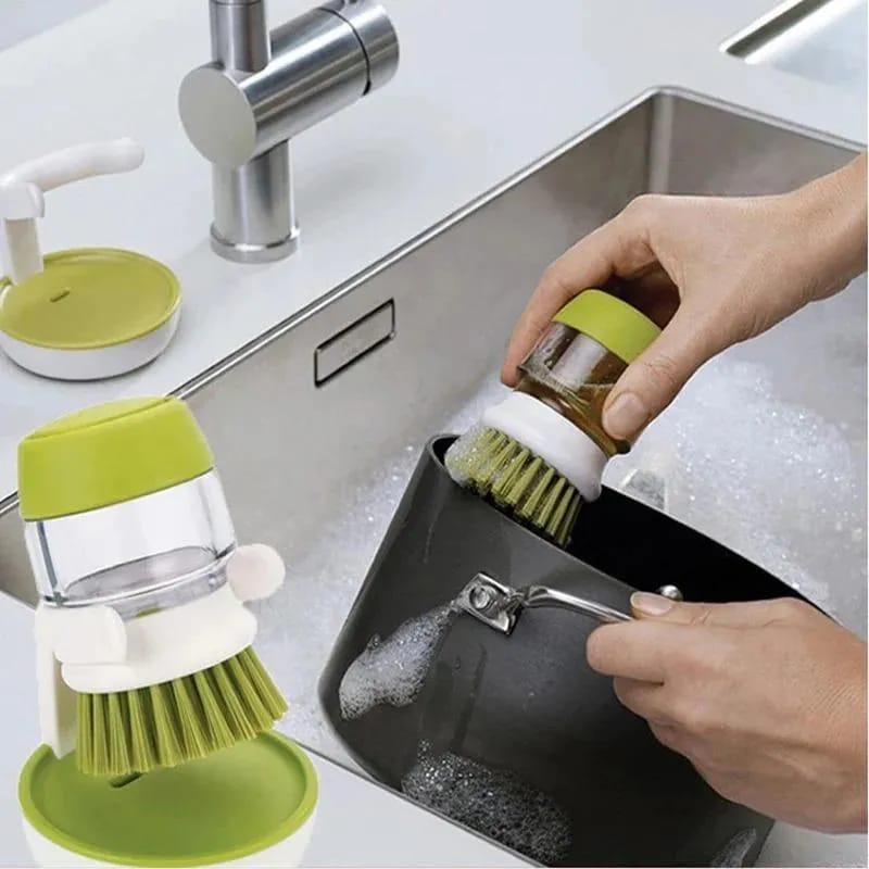 Automatic Liquid Cleaning Brush With Liquid Soap Dispenser